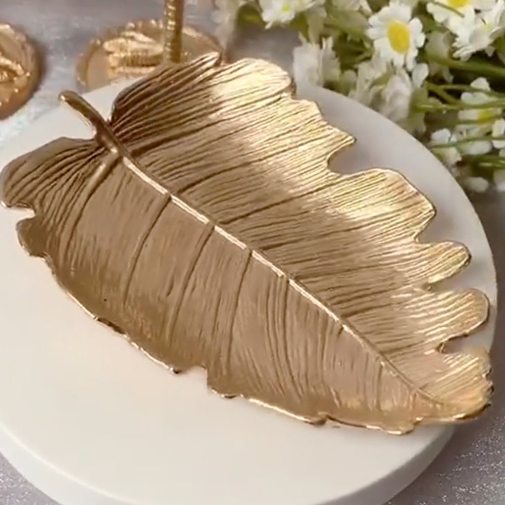 Anthropologie Golden Leaf Jewelry Tray